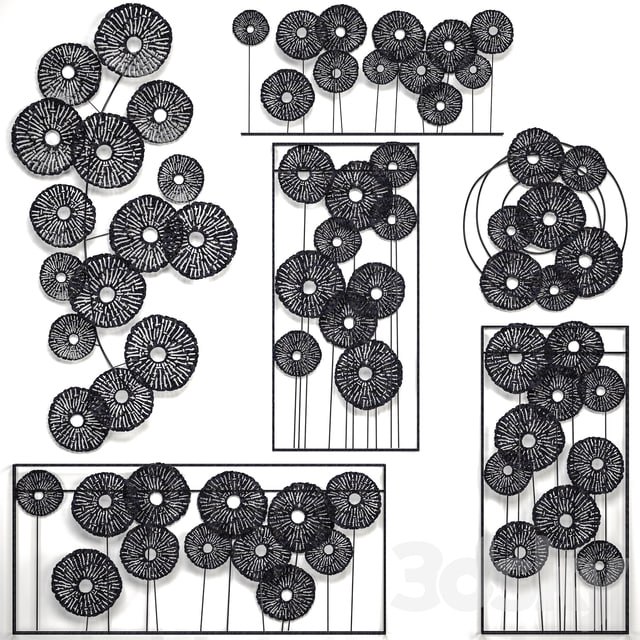 A collection of decor for the walls 4. Wall decor set, panel, loft, disks, art, picture, metal decor, round