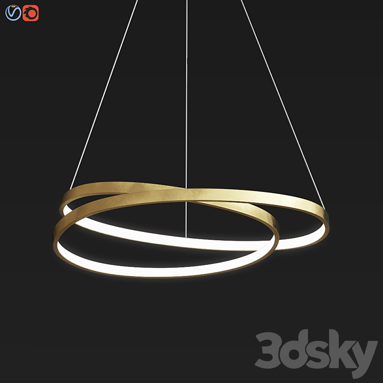 Endon Scribble Ring Pendant Ceiling Light Gold Leaf