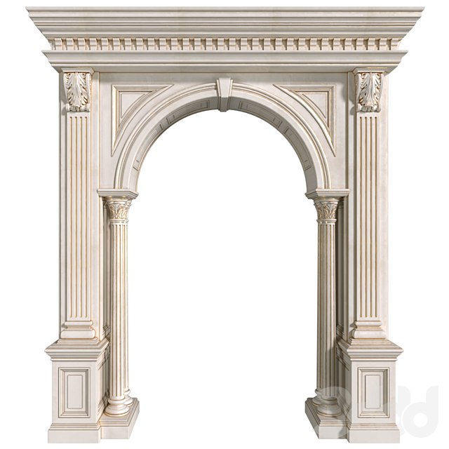 Arch in classic style.Arched interior doorway in a classic style.Traditional Interior Arched Doorway Opening