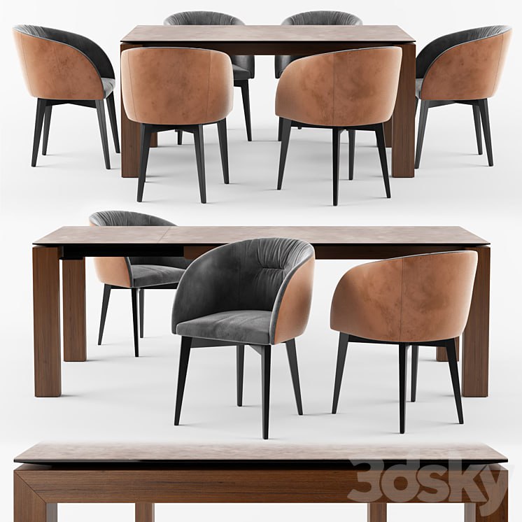Furniture/ Table + Chair Connubia Calligaris Sigma Dining Table_ROSIE SOFT armchair