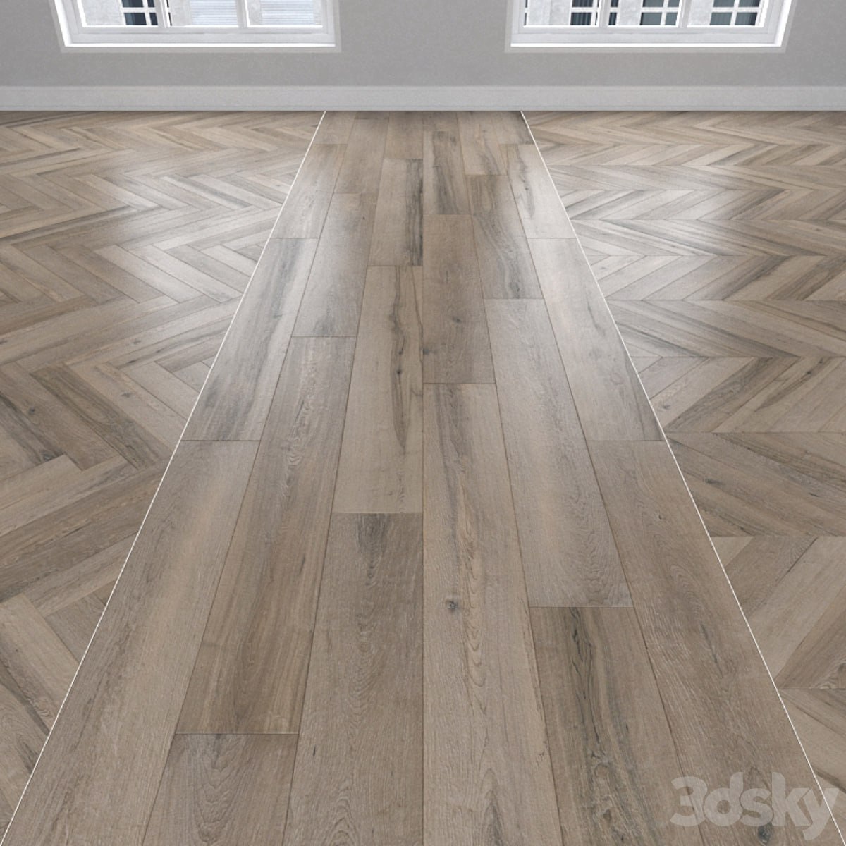 Maple parquet, 3 types: herringbone, linear, chevron.