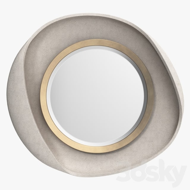 R & Y Augousti - Petal mirror in cream shagreen