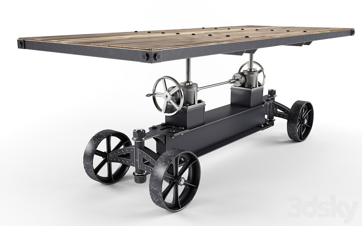 Vintage Industrial Train Crank Table