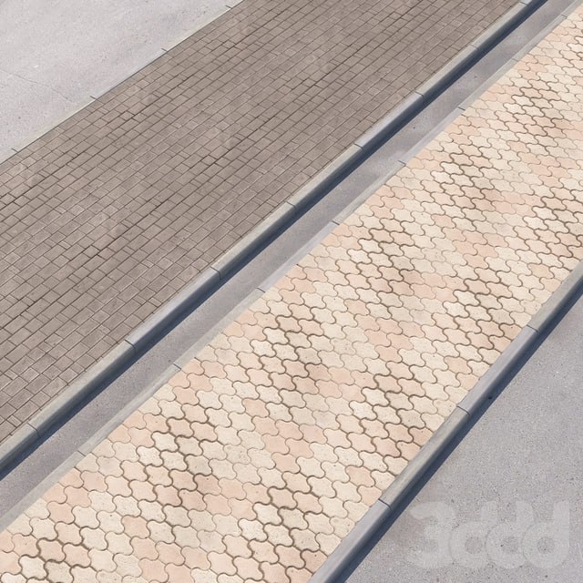 2 sidewalk options with road set_12