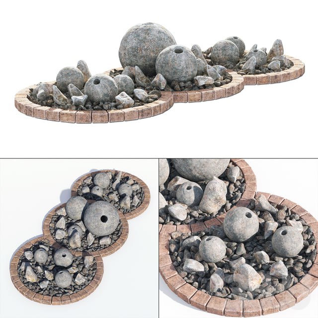 Flowerbad stone decor No. 3 / Flowerbed with stone decor