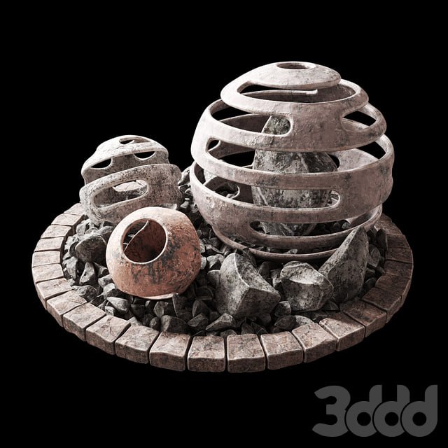 Flowerbed with stone decor / Flowerbed with stone decor