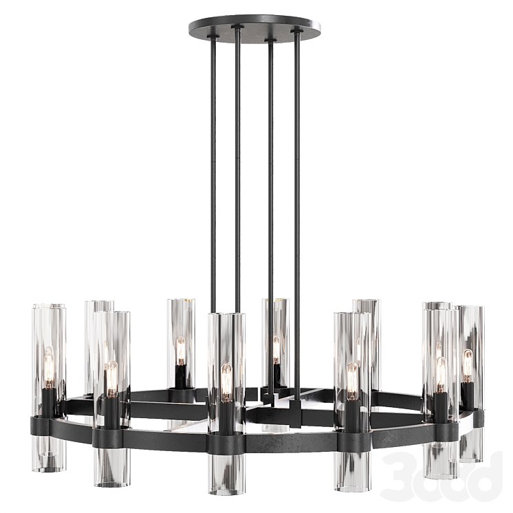 Restoration Hardware RAVELLE ROUND CHANDELIER 36 Black