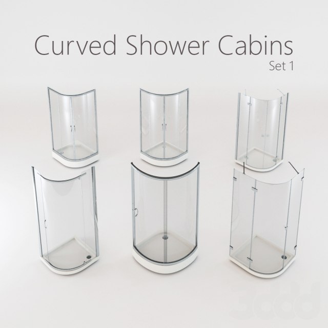Curved Shower Cabins Set 1