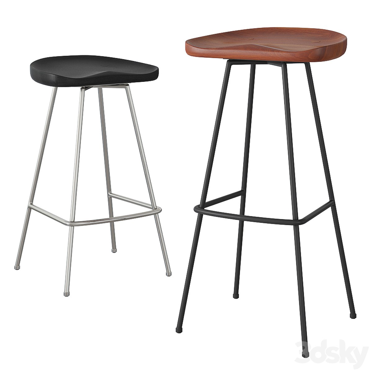 Rejuvenation Randle tractor bar stool and counter stool with metal legs