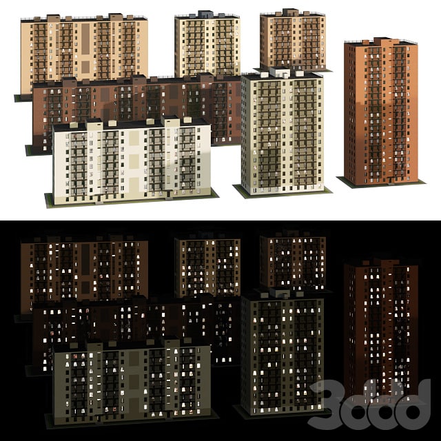 Set of multi-storey buildings 2