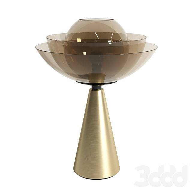 Mason Editions LOTUS matte gold table lamp