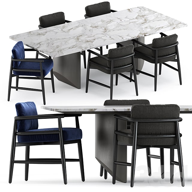 Teresina chair by Meridiani and Wedge Table by Minotti