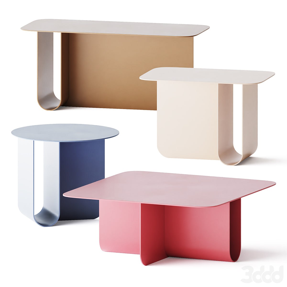 U Aluminium coffee table by La Cividina