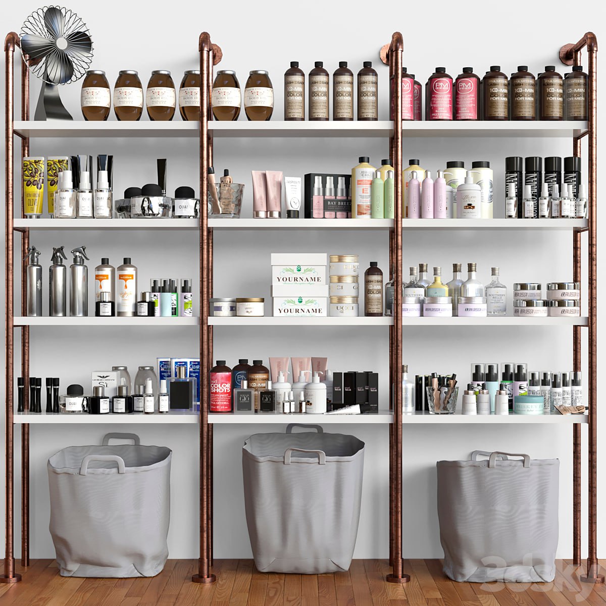 Rack with professional cosmetics for beauty salons 11