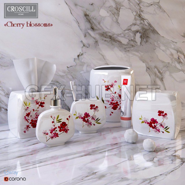 Decorative set of bathroom of Cherry Blossoms Croscill