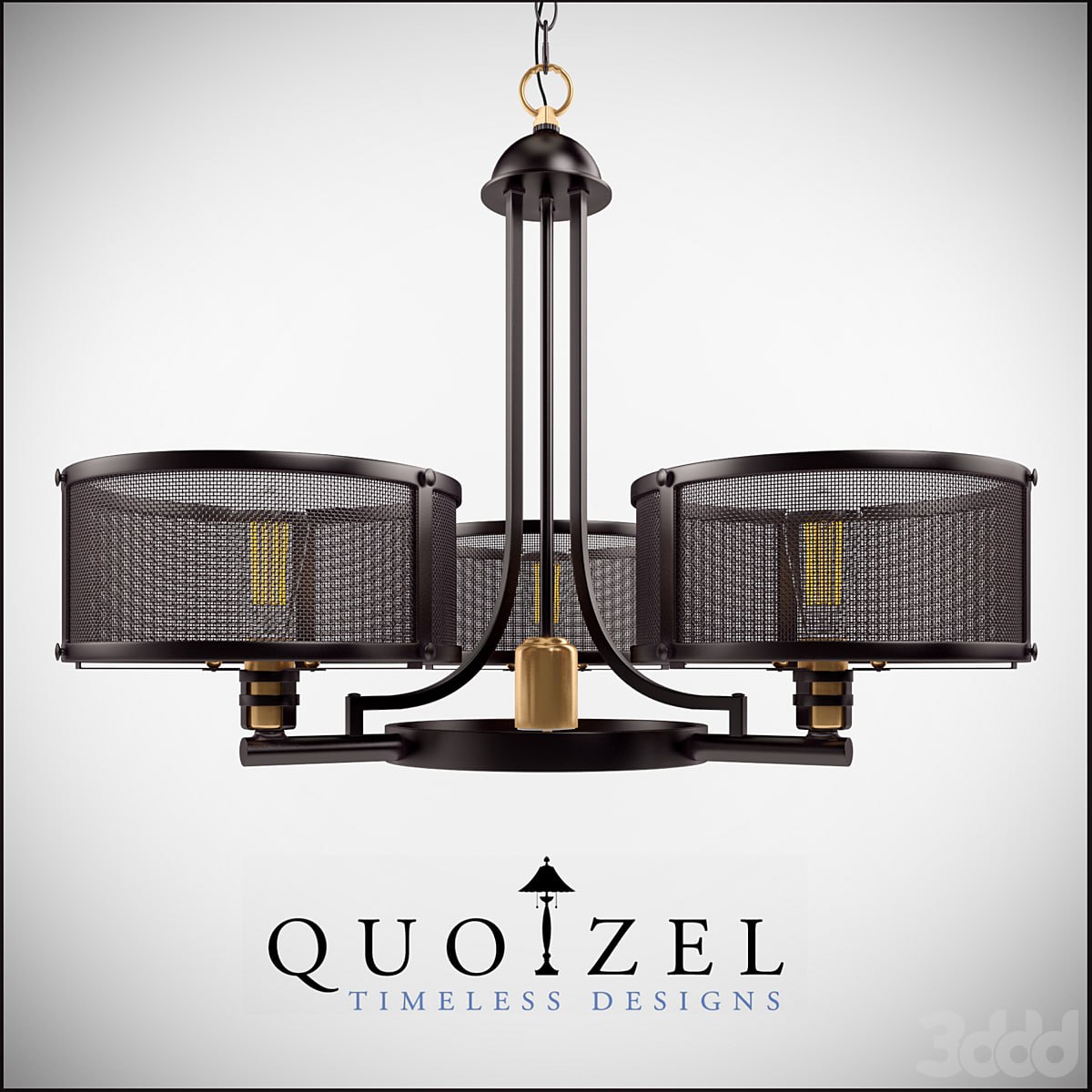 Union Station 3 Light Drum Chandelier by Quoizel