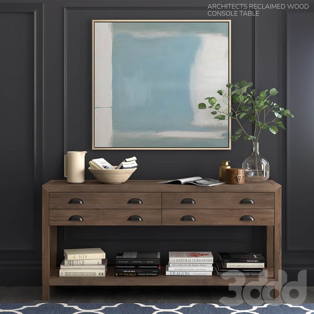 Pottery Barn set ARCHITECTS RECLAIMED WOOD CONSOLE TABLE