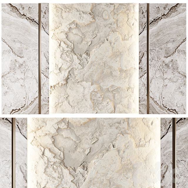 Wall panel with a white rock