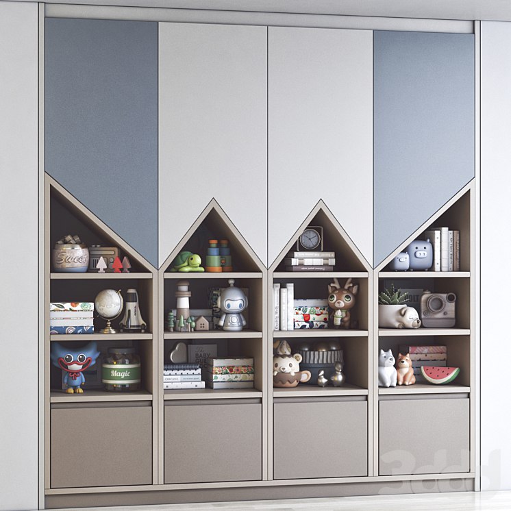 Wardrobe and toys in the childrens room 18