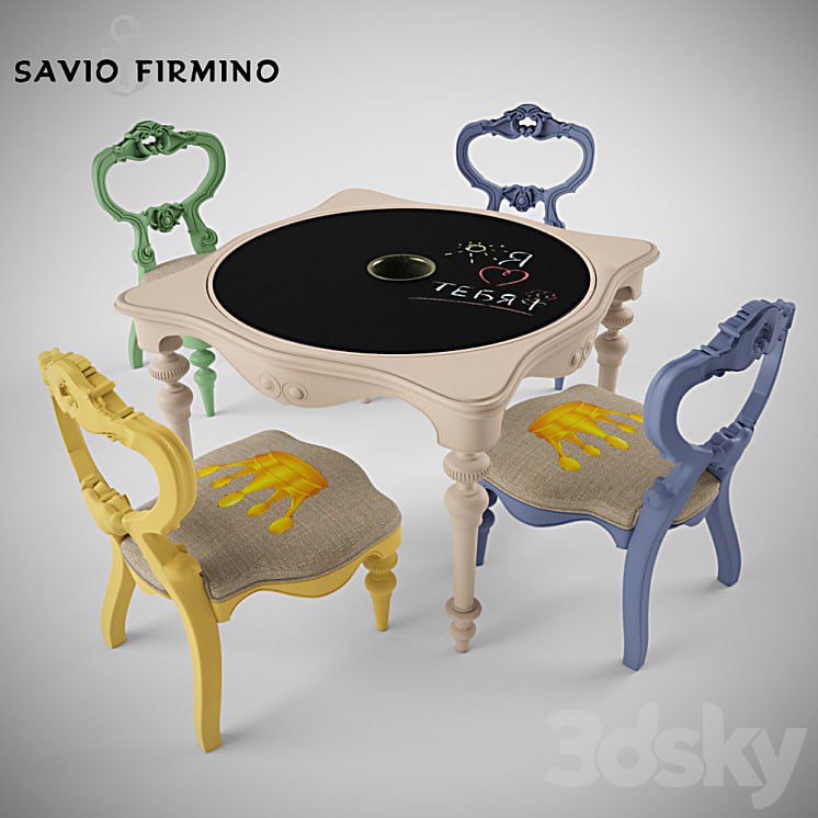 Children's table and chairs Savio Firmino