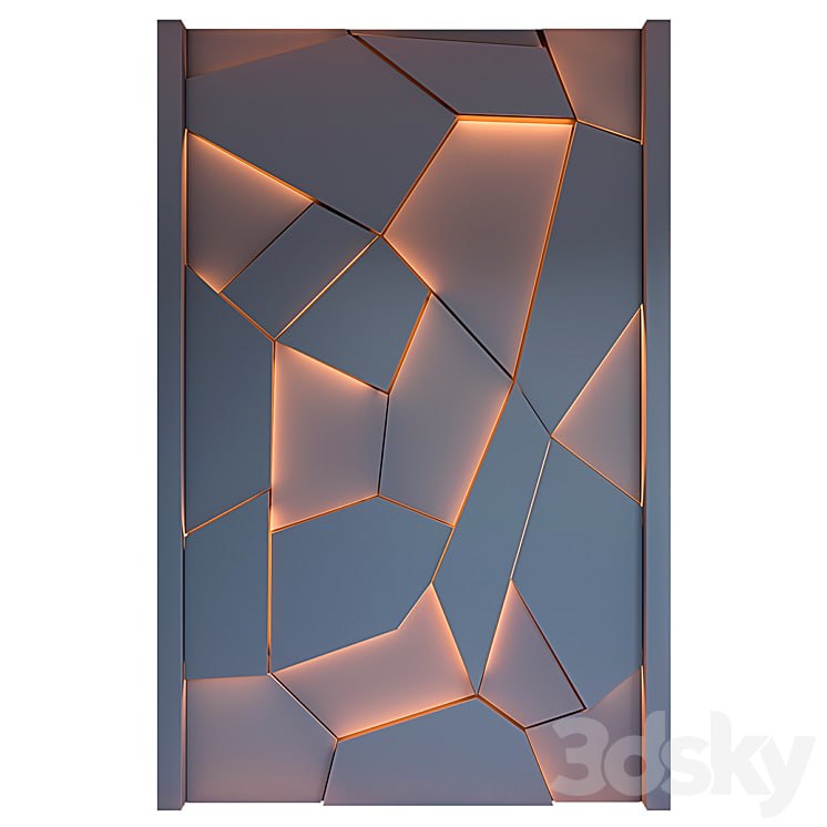 Decorative wall panel with lighting 03 #