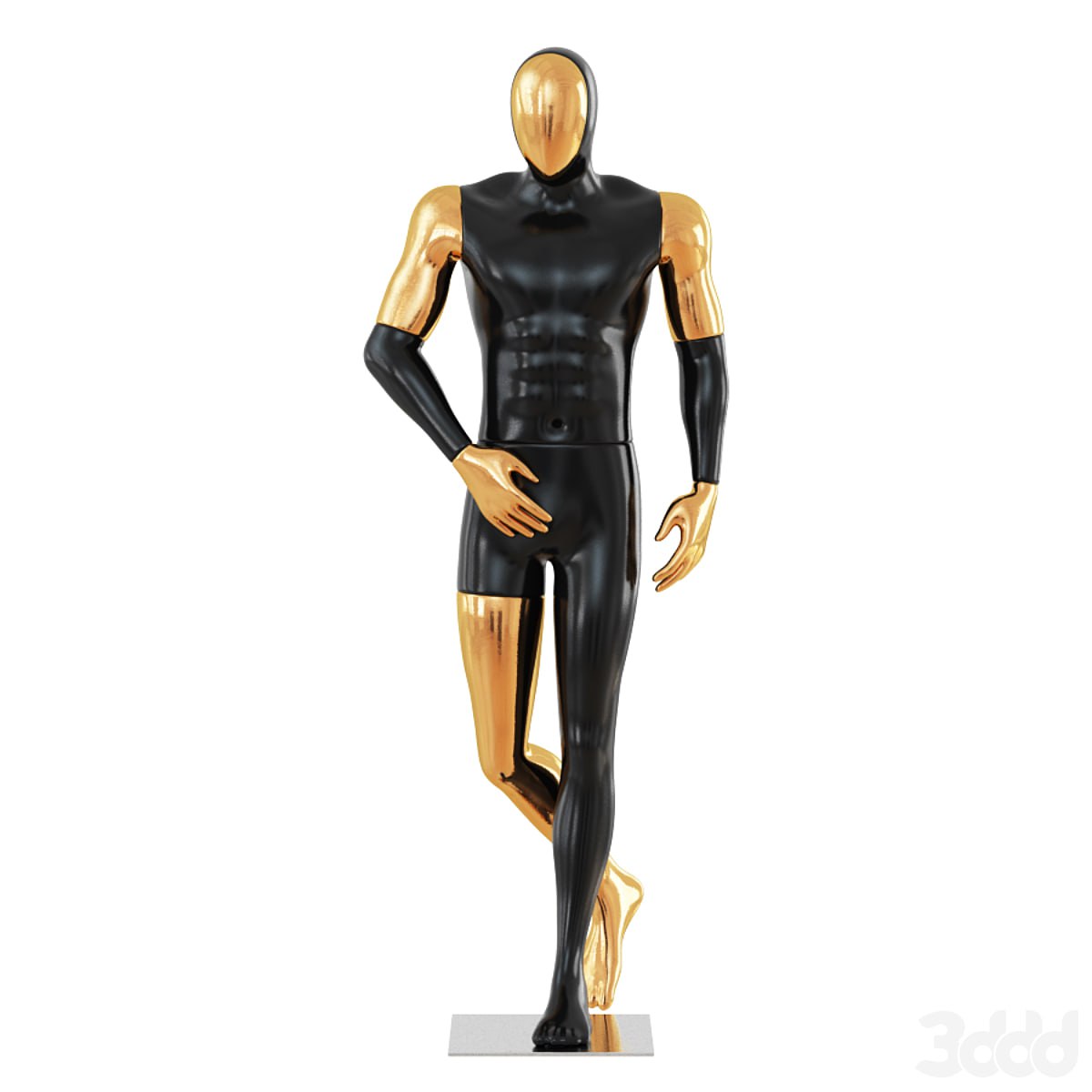 Black Male Mannequin with Gold Face 58