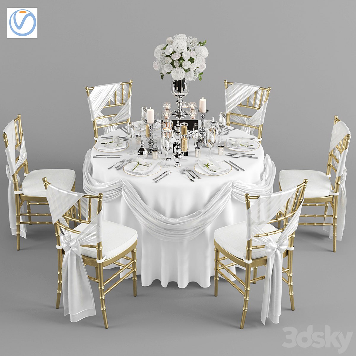 Wedding table for 6 persons