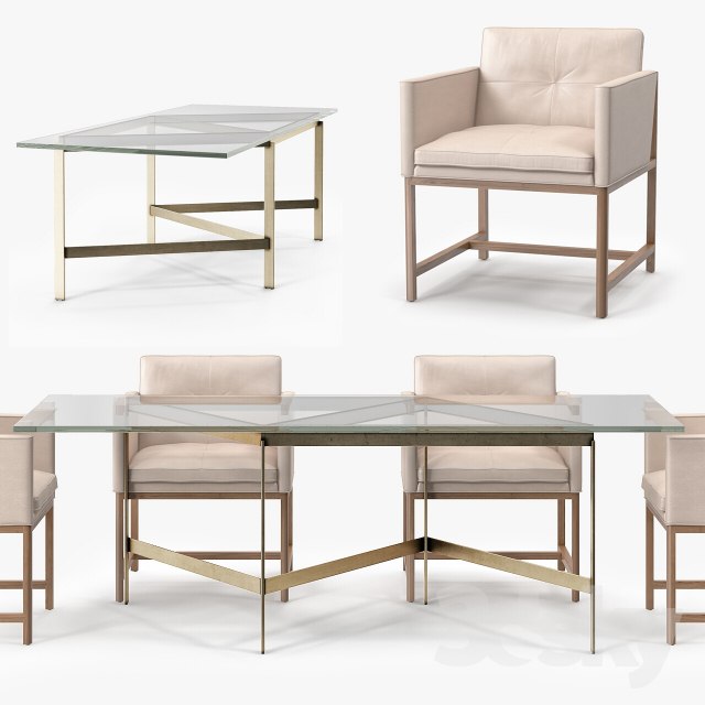 BassamFellows Plank Dining Table & Dining Side Chair