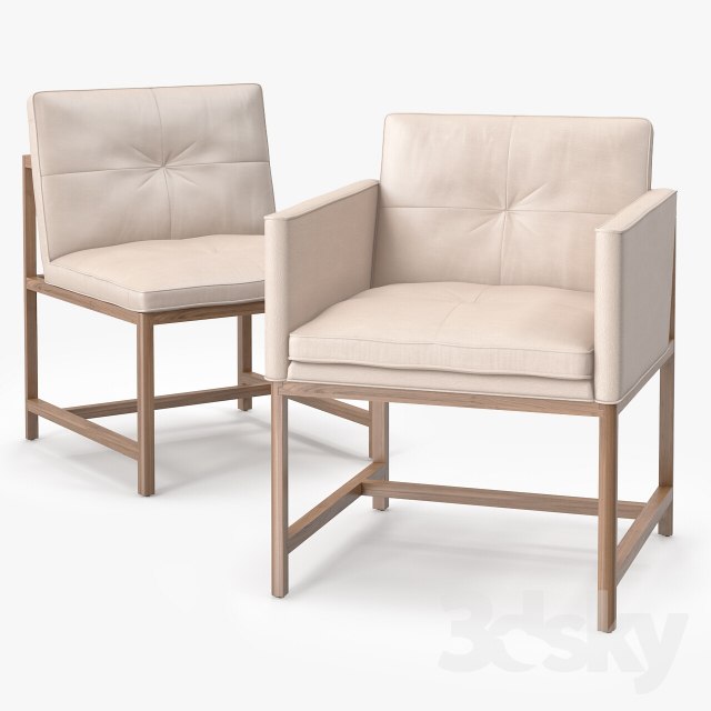BasssamFellows Wood Frame Side Chair & Armless Side Chair