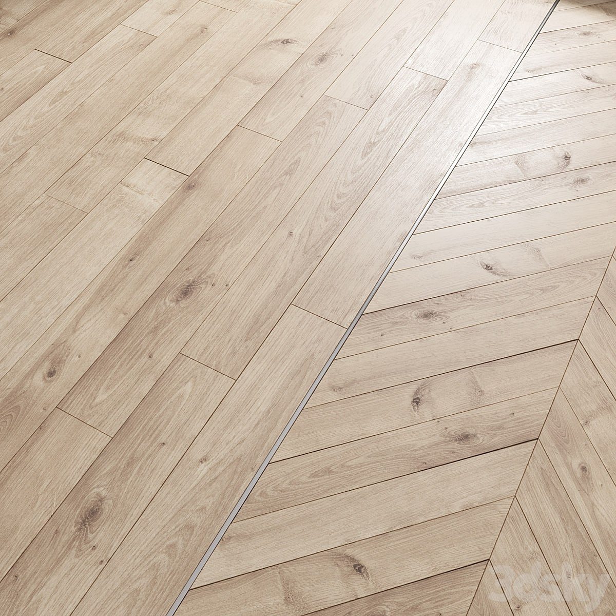 AVE Floor Lighten Oak (Laminate and Chevron Tiles)