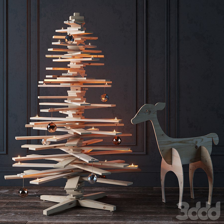 New Year set with a background of boards