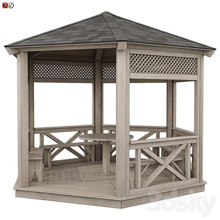 Garden Gazebo made of wood 03