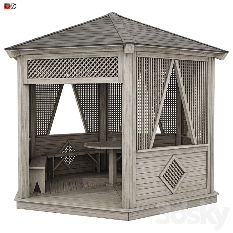 Garden Gazebo made of wood 04