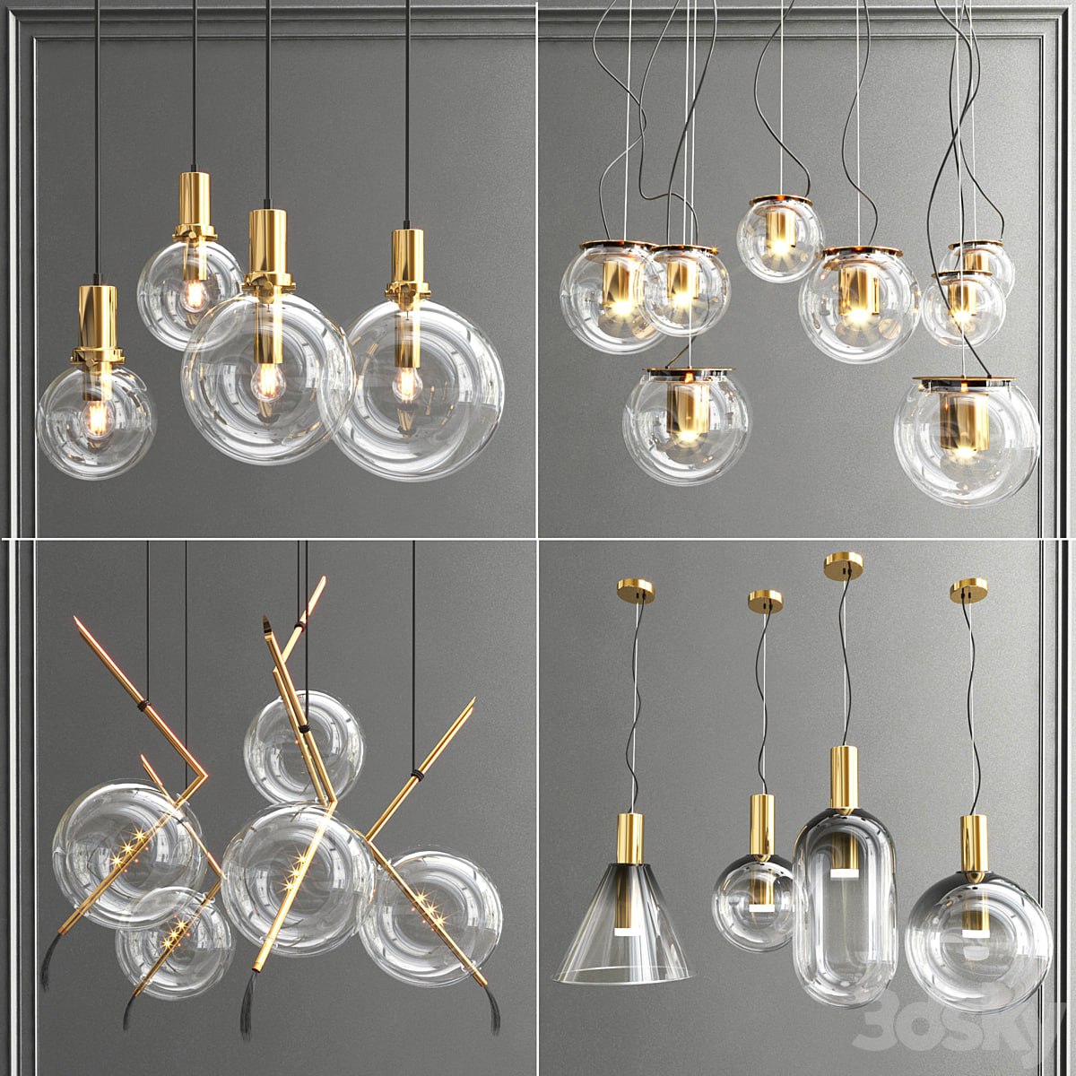Collection glass bole pendants