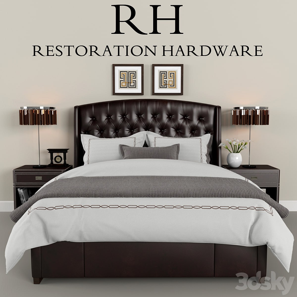Restoration Hardware Warner Leather bed