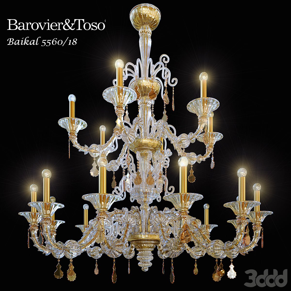 chandelier Barovier&Toso Baikal 5560/18