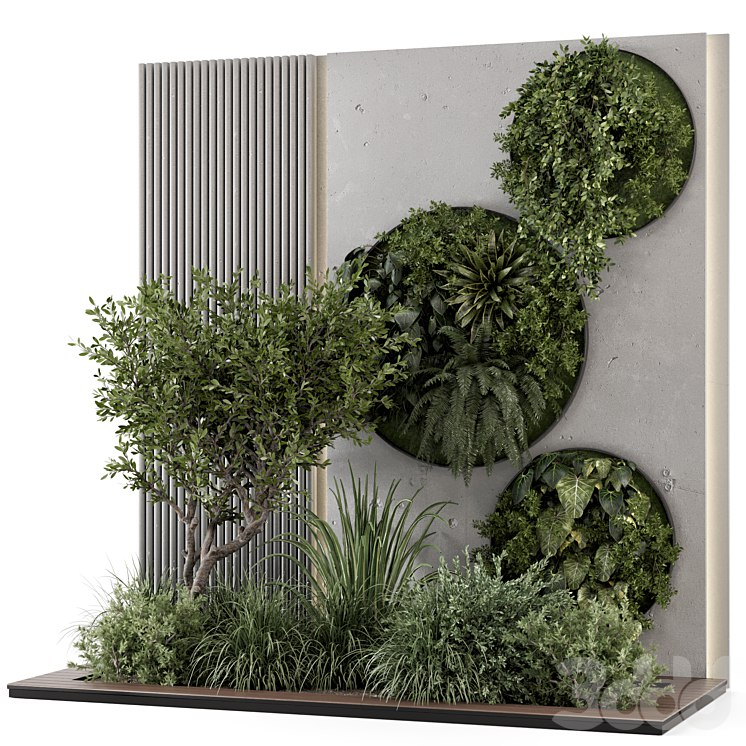 Indoor Wall Vertical Garden in Concrete Base - Set 1357