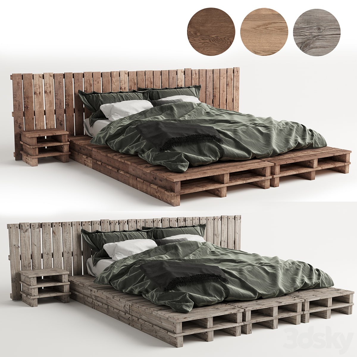 Wood pallet bed