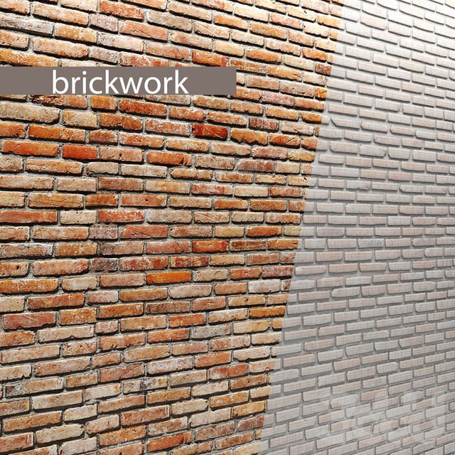 Brick wall. Masonry, brick, loft, aged, set, collection, decorative, panel, wall
