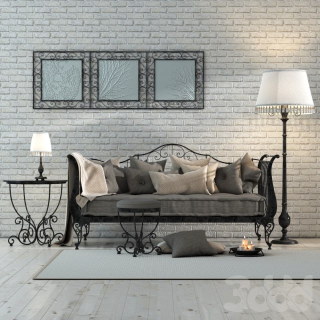 A set of forged furniture