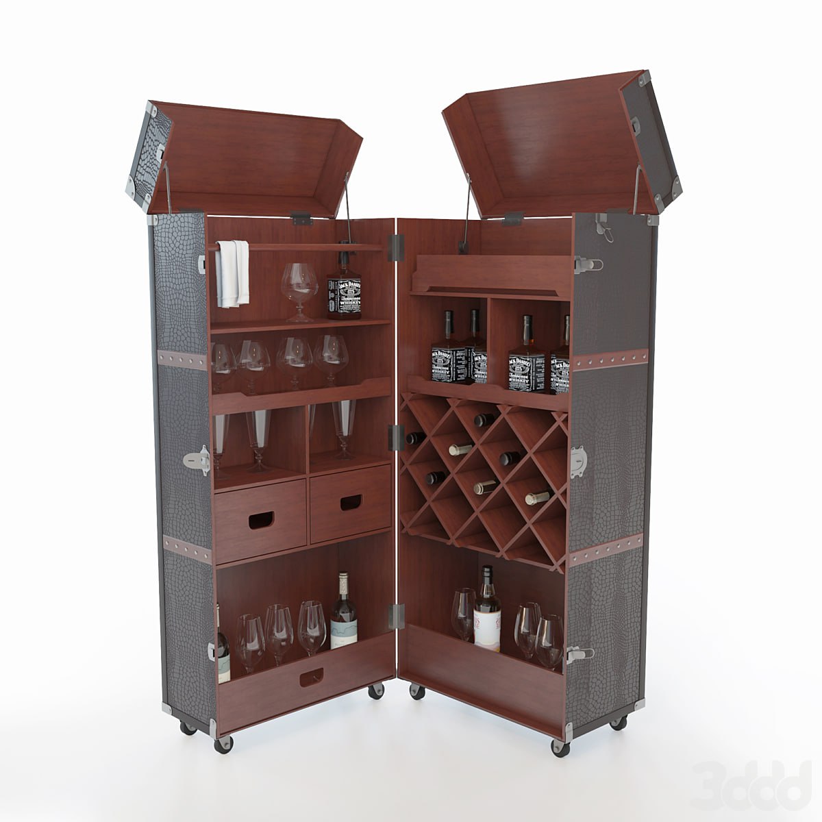Closet-suitcase bar & Colonial