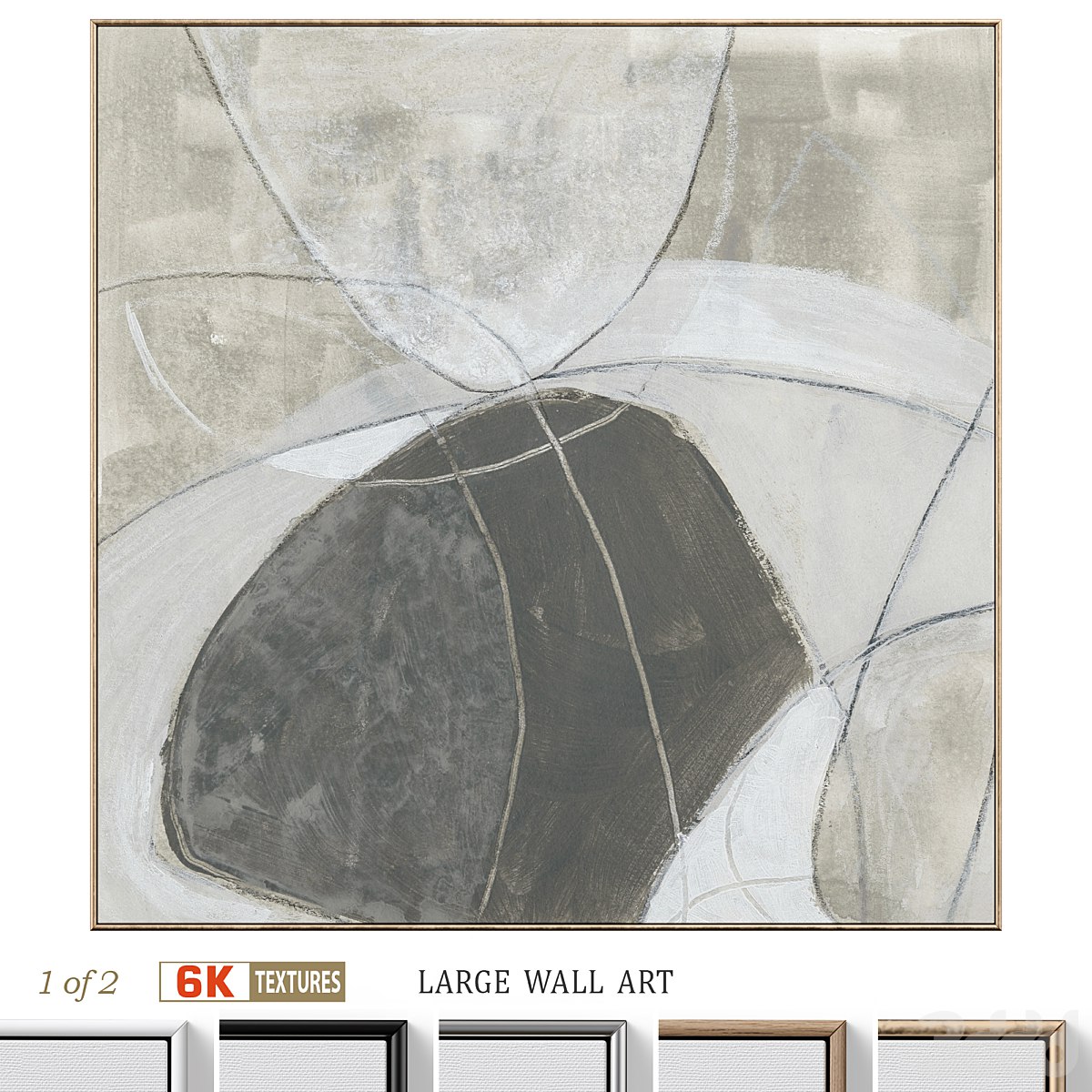 Large Abstract Neutral Textural Wall Art C-797