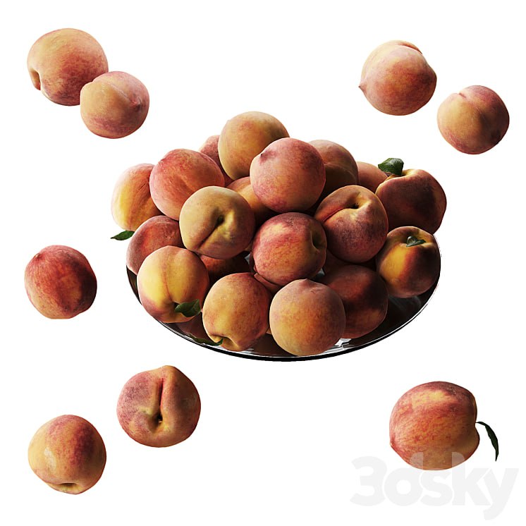 Peaches on a plate
