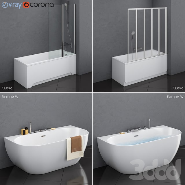 Набор ванн Ravak set 17 (Classic и Freedom W в 2-х вариантах)