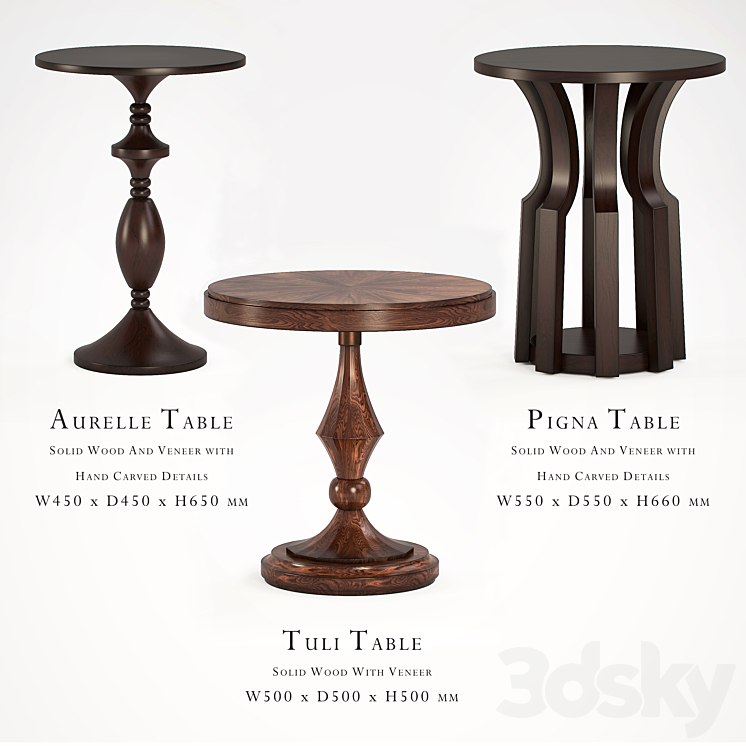 Box Living Aurelle, Tuli and Pigna Side Table