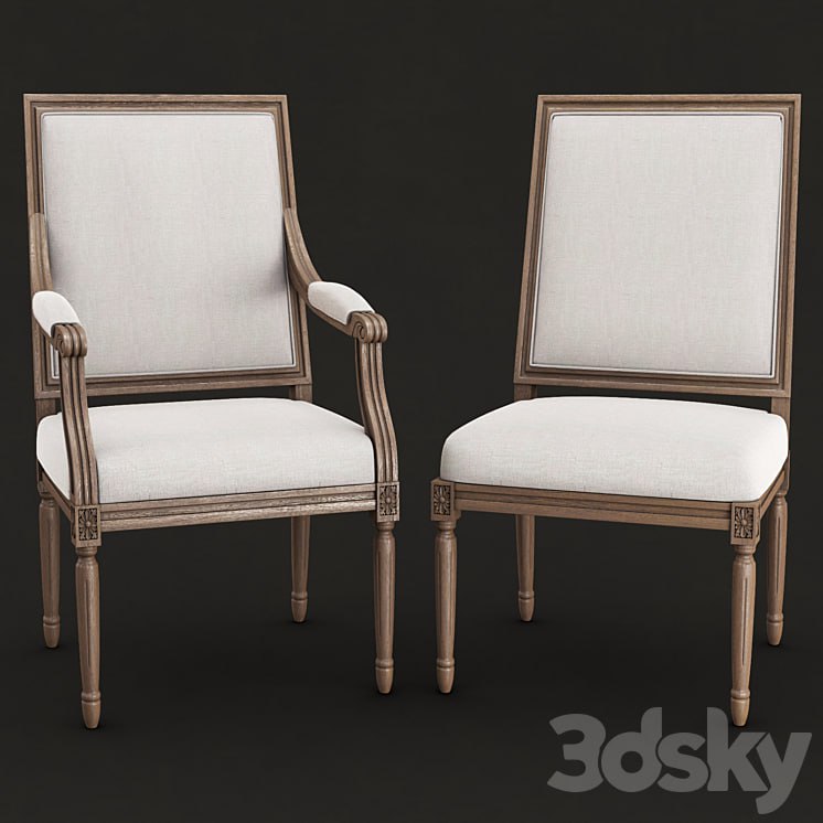Restoration hardware - Vintage french square upholstered chairs