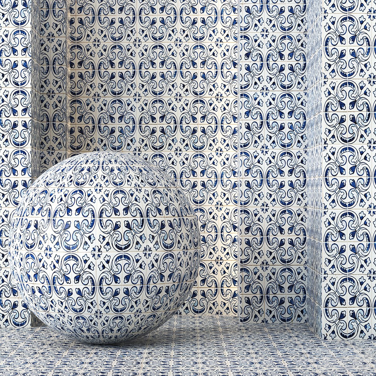 Moroccan Tile Texture 4K - Seamless - 4 Color