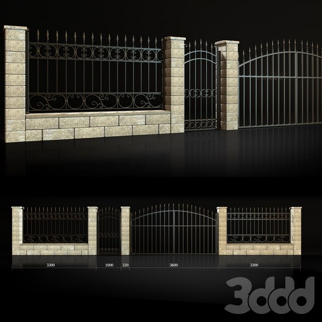 Fence with gate and wicket 4