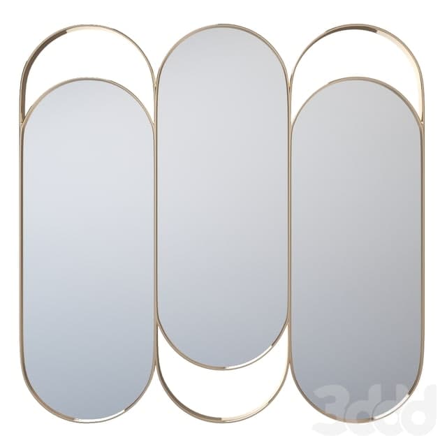 Triple mirror in brass, Alama La Redoute
