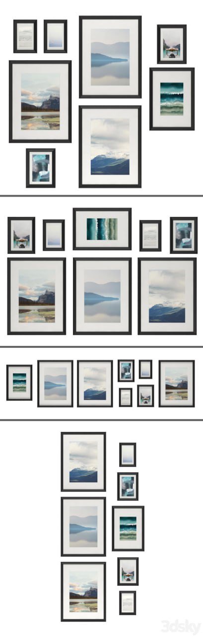 Set of frames IKEA KNOPPENG with posters